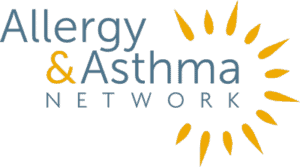极速赛车 Allergy and Asthma Network Logo in Blue and Yellow